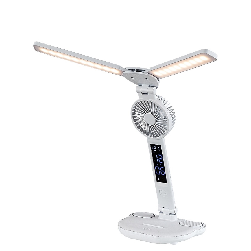 Rabalux - Настолна LED лампа с регулируема яркост, вентилатор и дисплей LED/7W/5V 3000/4000/6500K