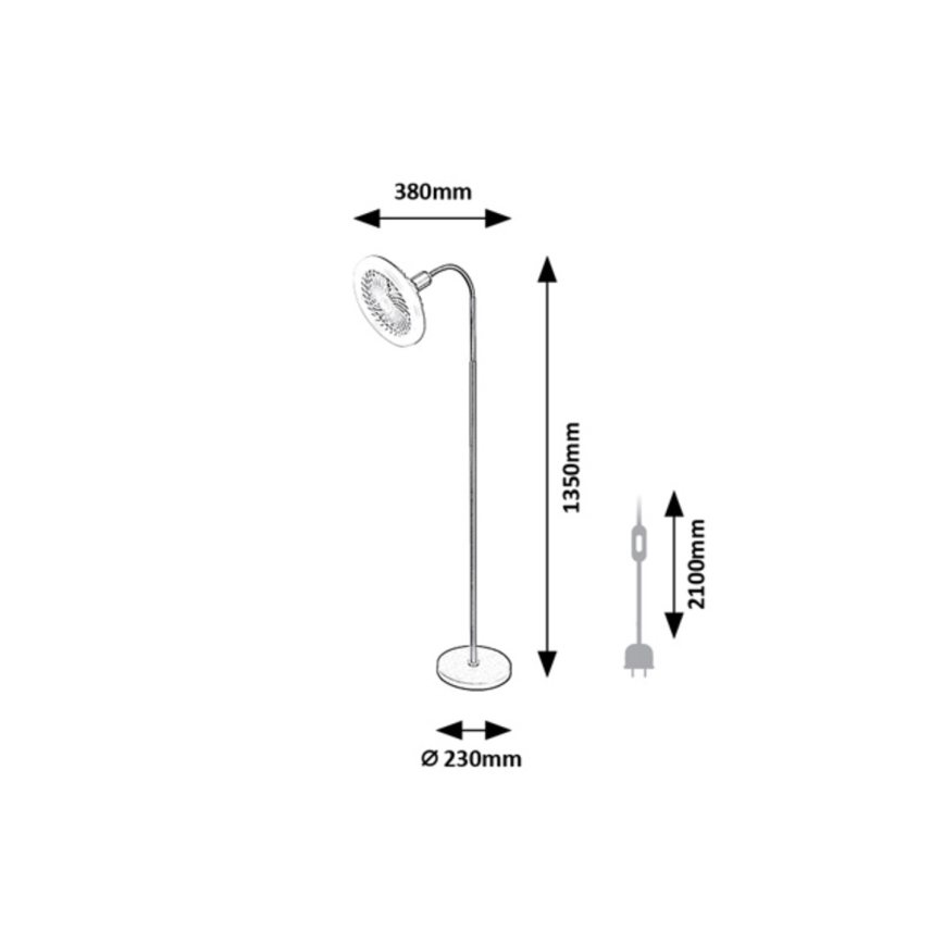 Rabalux - Димируема LED подова лампа с вентилатор 1xE27/16W/230V 3000-6500K + дистанционно управление
