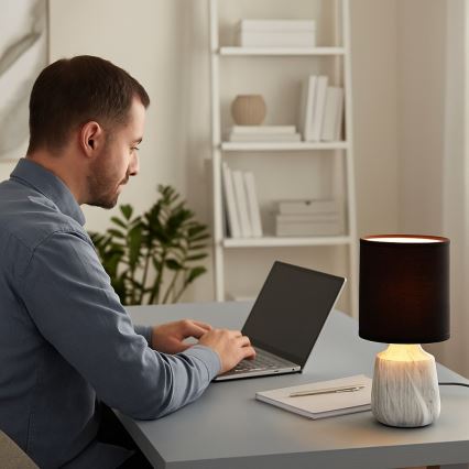 Rabalux - Настолна лампа 1xE14/40W/230V черна/мраморен декор