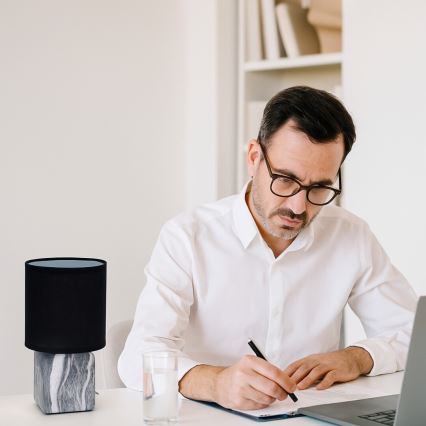 Rabalux - Настолна лампа 1xE14/40W/230V черна/мраморен декор