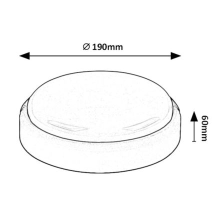 Rabalux - LED Екстериорен плафон LED/15W/230V IP54 черен