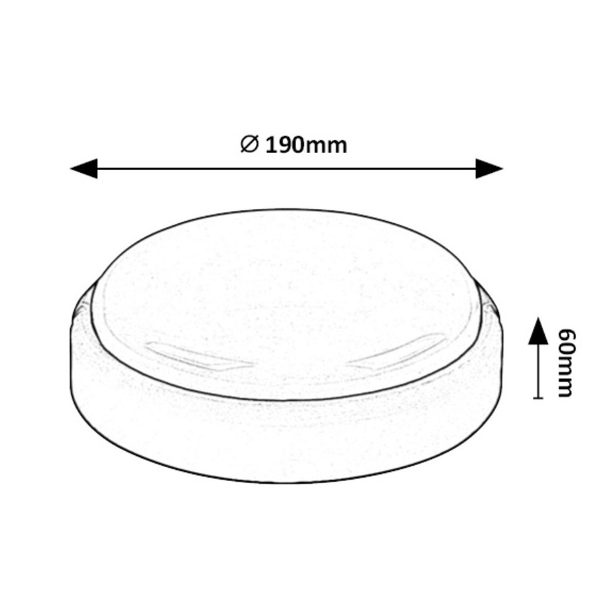 Rabalux - LED Екстериорен плафон LED/15W/230V IP54 черен