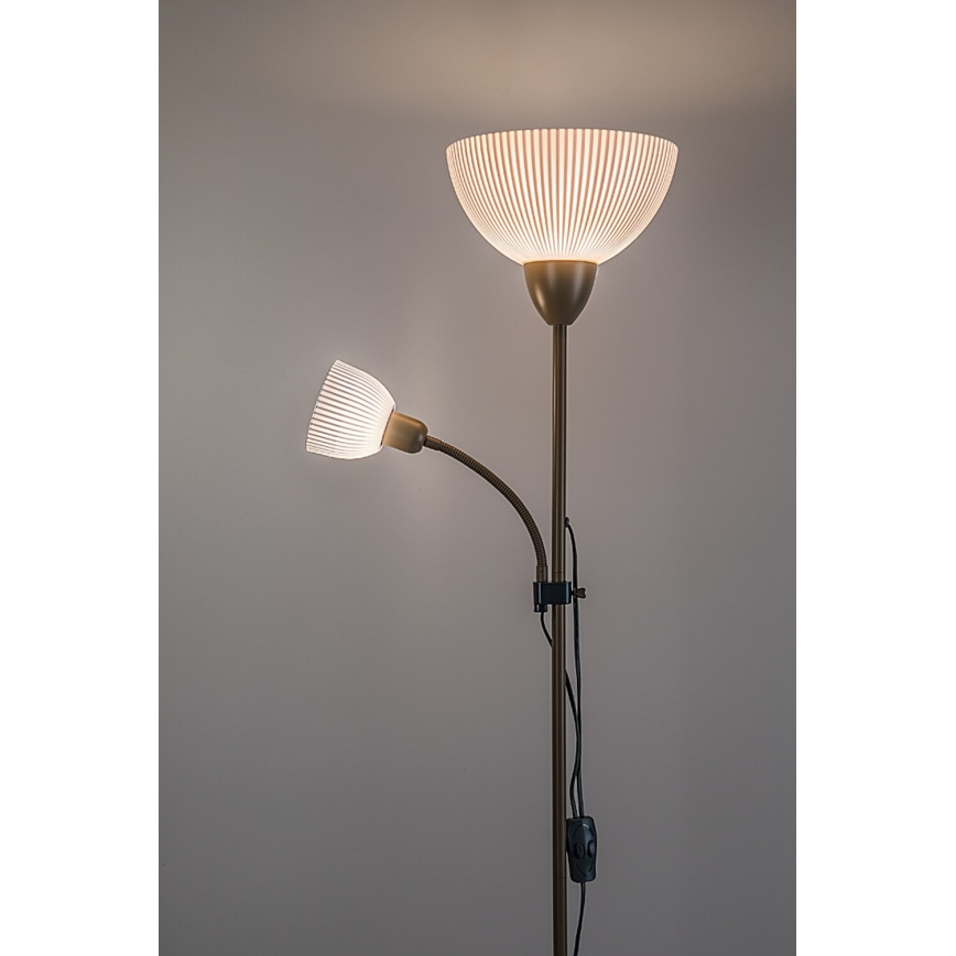 Rabalux - Подова лампа 1xE27/60W/230V + 1xE14/25W бежова