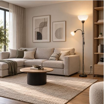 Rabalux - Подова лампа 1xE27/60W/230V + 1xE14/25W черна
