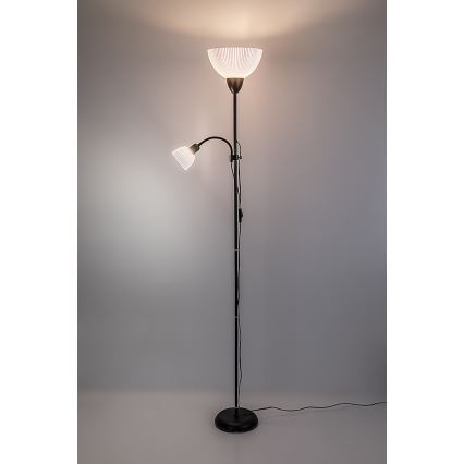 Rabalux - Подова лампа 1xE27/60W/230V + 1xE14/25W черна
