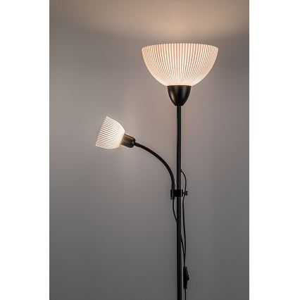 Rabalux - Подова лампа 1xE27/60W/230V + 1xE14/25W черна