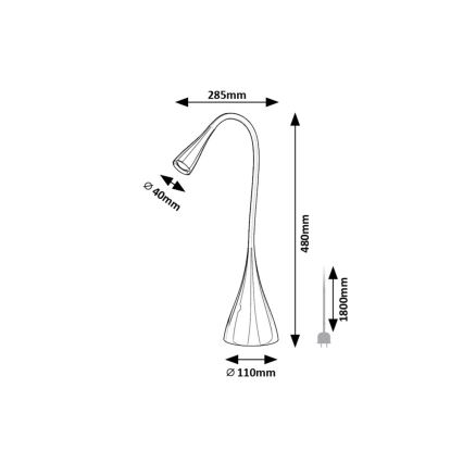 Rabalux - LED Димируема сензорна настолна лампа LED/4W/230V 3000K черен