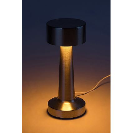 Rabalux - LED Акумулаторна настолна сензорна лампа LED/2,7W/5V 1200mAh 3000/4000/6000K матов хром