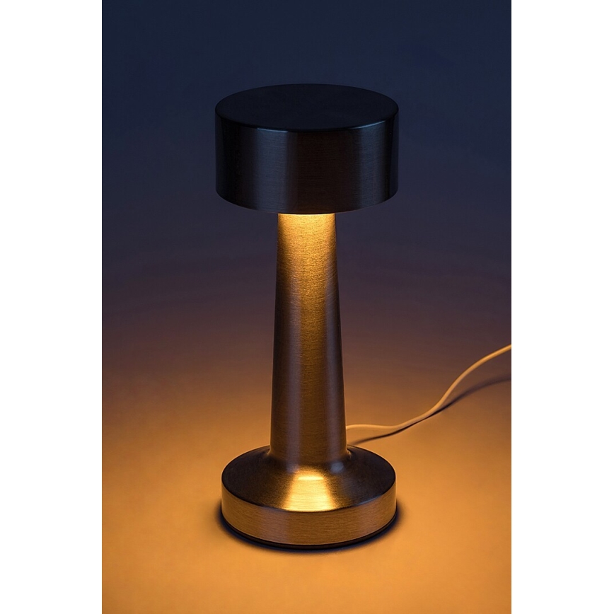 Rabalux - LED Акумулаторна настолна сензорна лампа LED/2,7W/5V 1200mAh 3000/4000/6000K матов хром