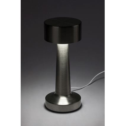 Rabalux - LED Акумулаторна настолна сензорна лампа LED/2,7W/5V 1200mAh 3000/4000/6000K матов хром