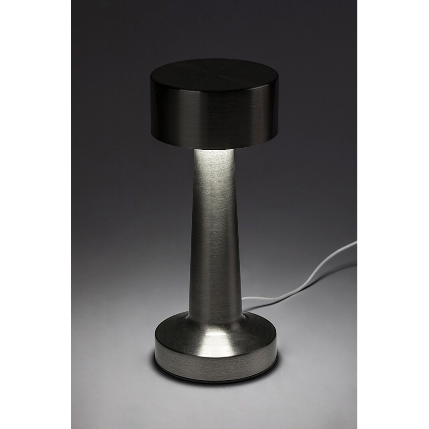 Rabalux - LED Акумулаторна настолна сензорна лампа LED/2,7W/5V 1200mAh 3000/4000/6000K матов хром