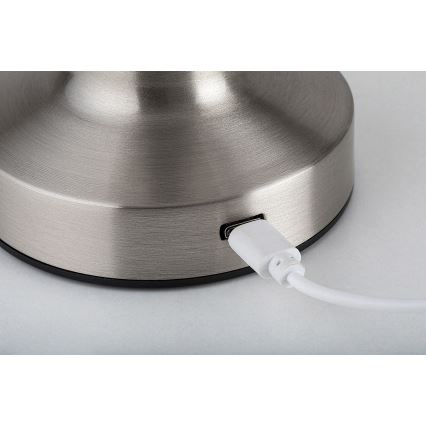Rabalux - LED Акумулаторна настолна сензорна лампа LED/2,7W/5V 1200mAh 3000/4000/6000K матов хром