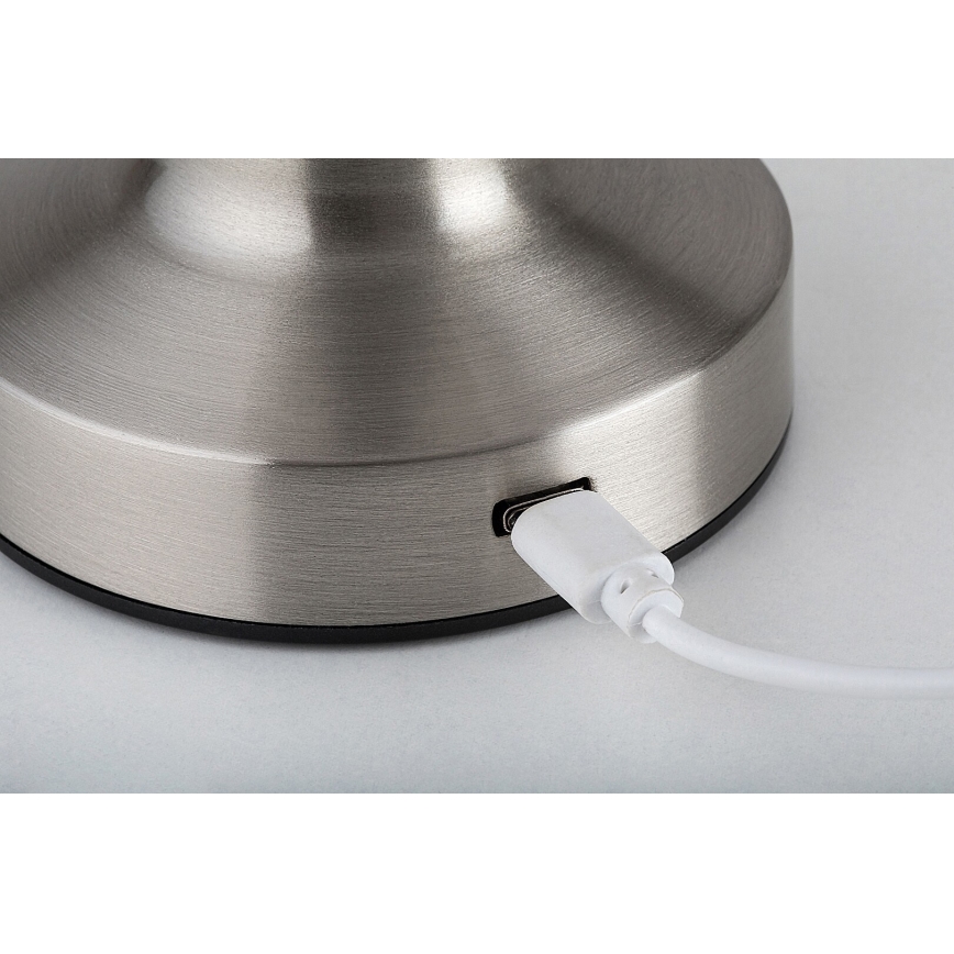 Rabalux - LED Акумулаторна настолна сензорна лампа LED/2,7W/5V 1200mAh 3000/4000/6000K матов хром
