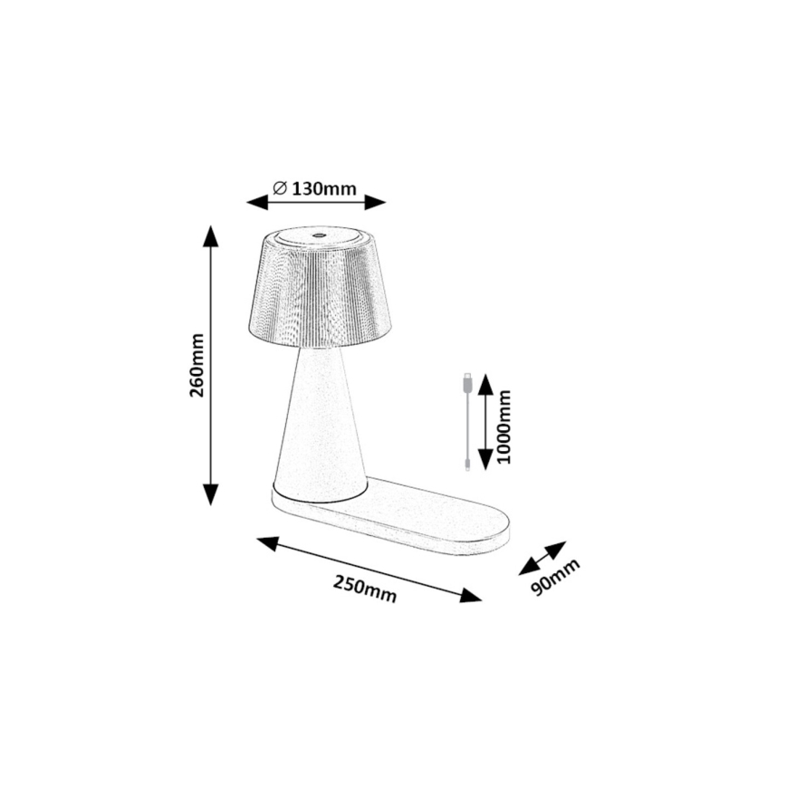 Rabalux - LED Димируема акумулаторна настолна лампа с безжично зареждане LED/5W/5V 3000/4000/5000K