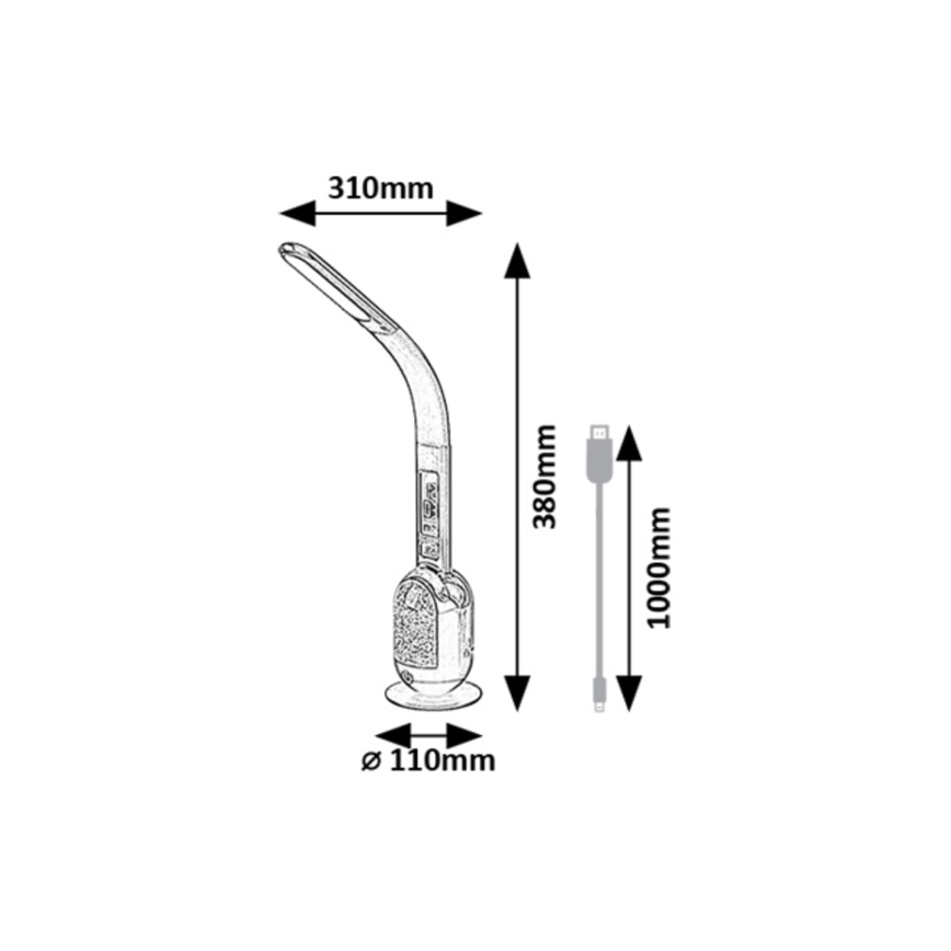 Rabalux - LED RGB Димируема настолна лампа LED/5W/230V черен