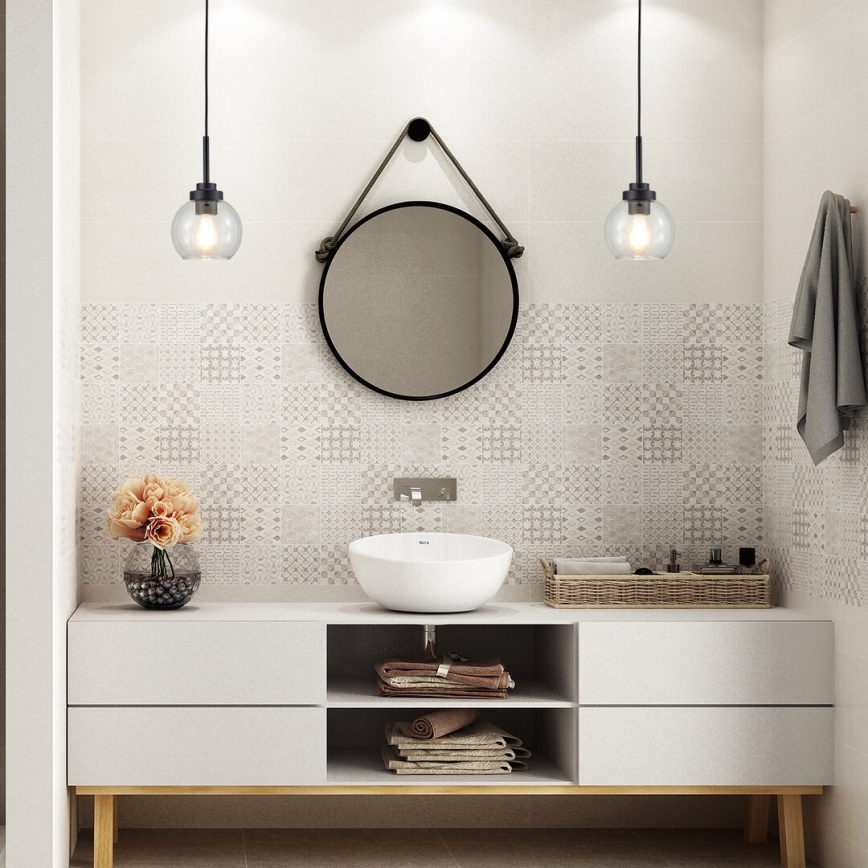Rabalux - Bathroom полилей на връв 1xE27/15W/230V черен IP44