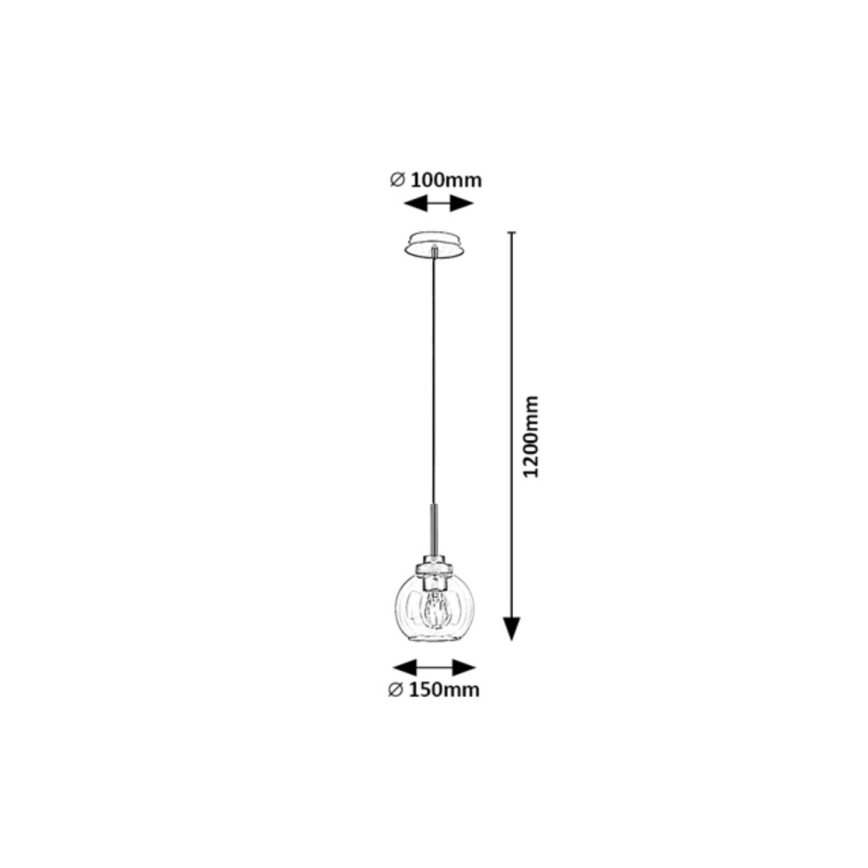 Rabalux - Bathroom полилей на връв 1xE27/15W/230V черен IP44