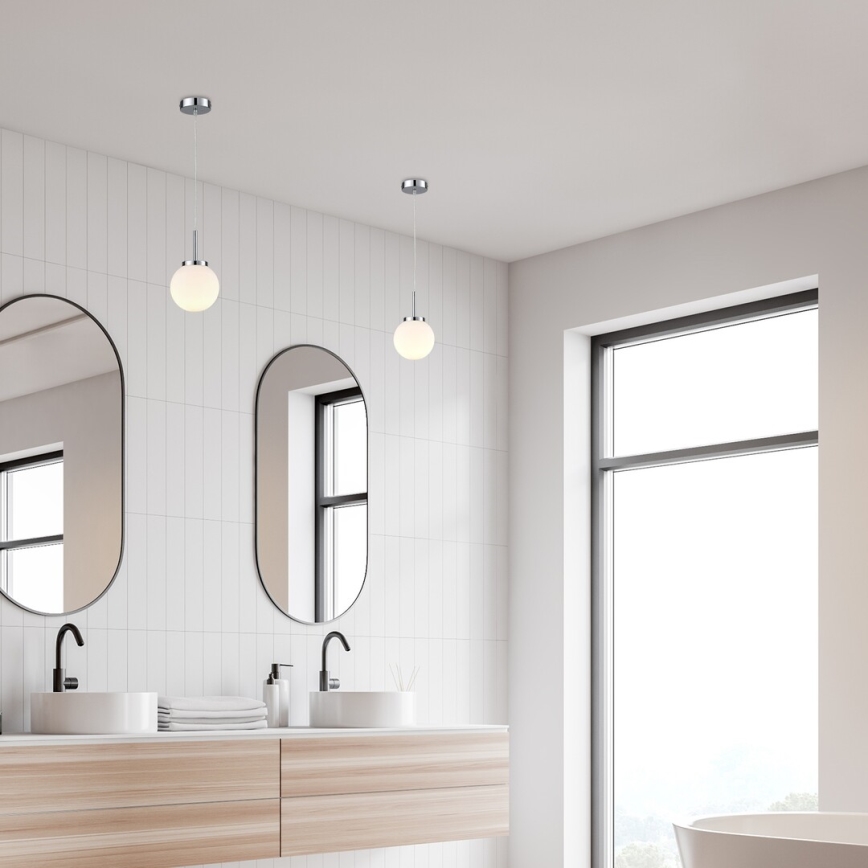 Rabalux - Bathroom полилей на връв 1xE14/40W/230V IP44 лъскав хром