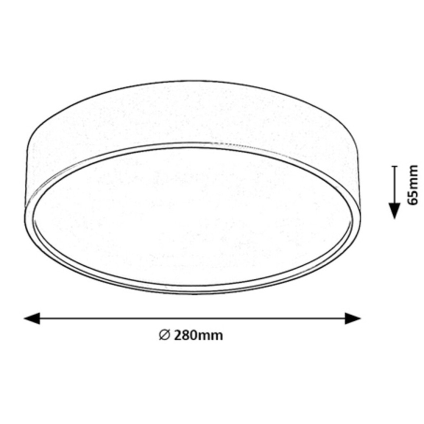 Rabalux - LED Плафониера LED/18W/230V IP44 4000K Ø 28 см черен