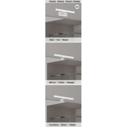 Rabalux - Огледално осветление за баня LED/6W/230V IP44 30 cm черно