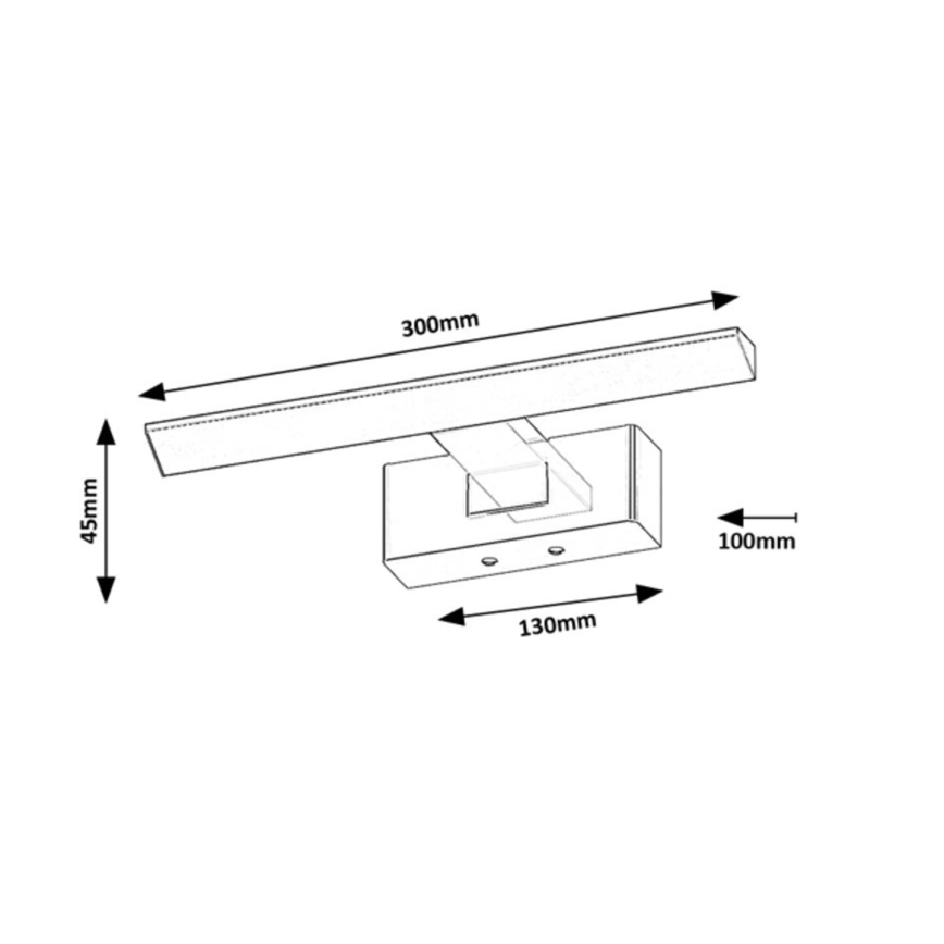 Rabalux - Огледално осветление за баня LED/6W/230V IP44 30 cm черно