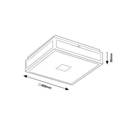 Rabalux - LED Плафон за баня LED/24W/230V IP44 4000K 40x40 cm черен