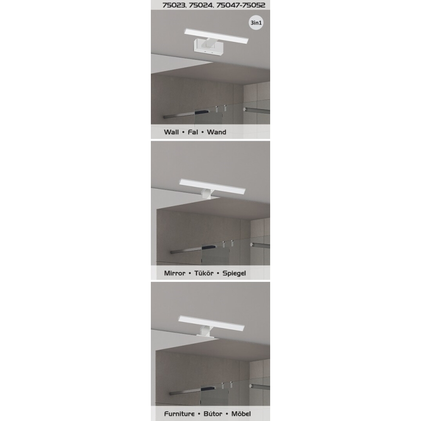 Rabalux - LED осветление за огледало за баня LED/4W/230V IP44 20 cm черно