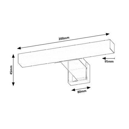 Rabalux - LED осветление за огледало за баня LED/4W/230V IP44 20 cm черно