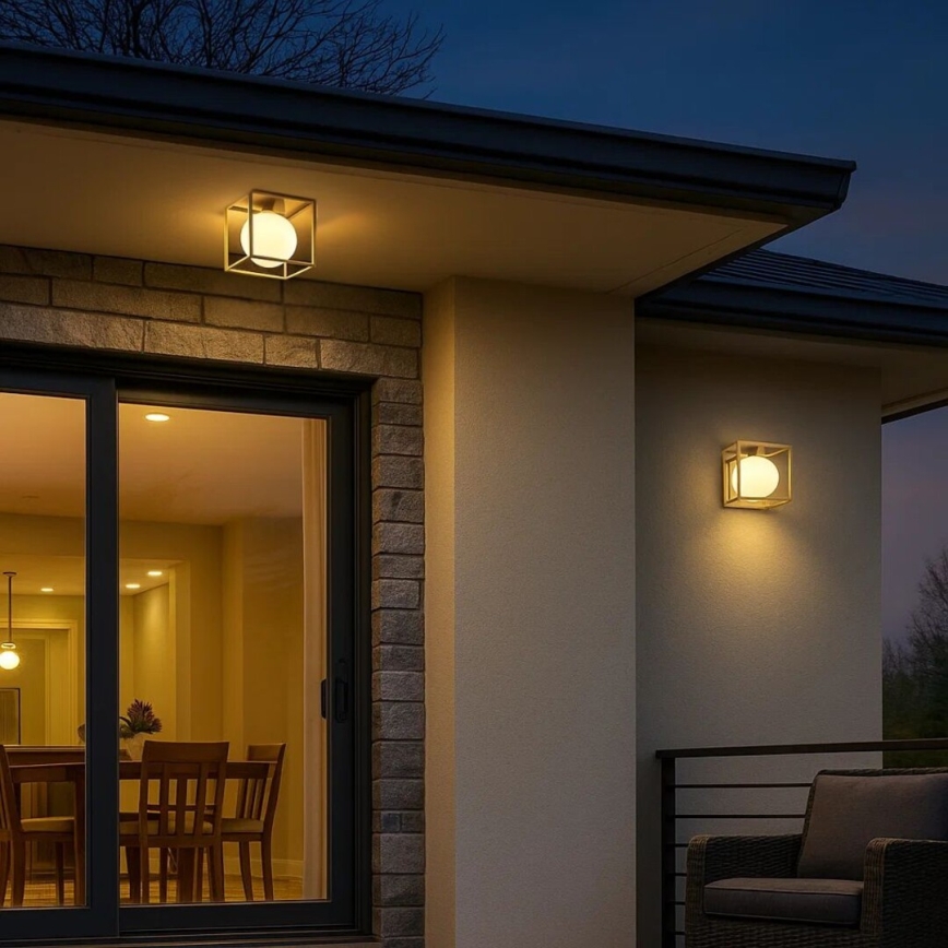 Rabalux - Външен стенен аплик 1xE14/15W/230V IP44, златен