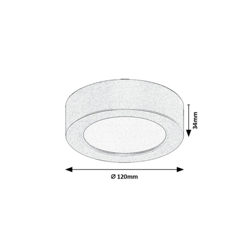 Rabalux - LED плафон за баня LED/7W/230V Ø 12 см IP44 бял