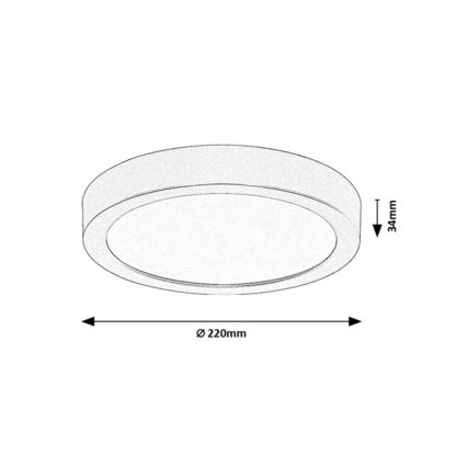 Rabalux - LED плафон за баня LED/24W/230V Ø 22 см IP44 бял