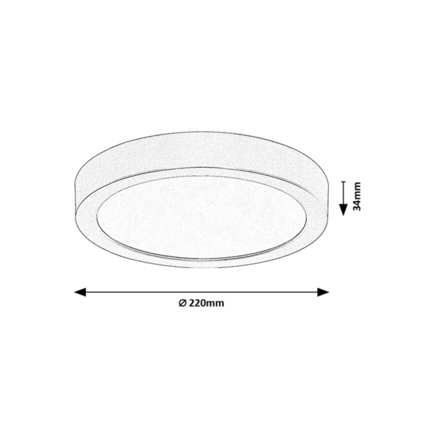 Rabalux - LED плафон за баня LED/24W/230V Ø 22 см IP44 бял