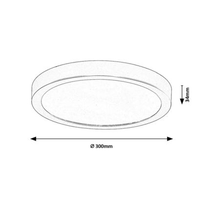 Rabalux - LED плафон за баня, LED/30W/230V, Ø 30 см, IP44, бял