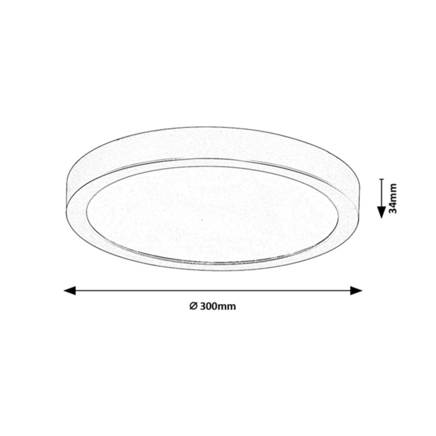 Rabalux - LED плафон за баня, LED/30W/230V, Ø 30 см, IP44, бял