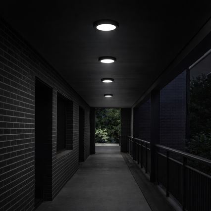 Rabalux - LED таванно осветително тяло за баня, 24W/230V, Ø 22 см, IP44, черно