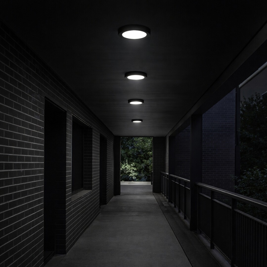 Rabalux - LED таванно осветително тяло за баня, 24W/230V, Ø 22 см, IP44, черно