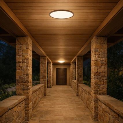 Rabalux - LED таванно осветително тяло за баня LED/18W/230V 3000/4000/6000K Ø 29 см IP44 кафяво