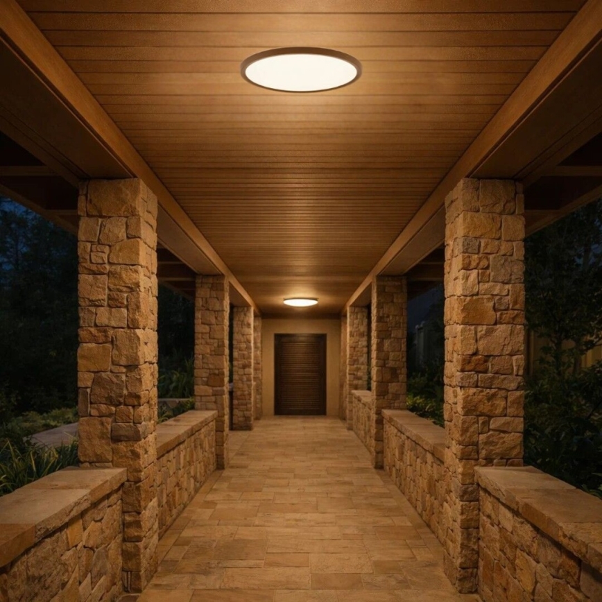 Rabalux - LED таванно осветително тяло за баня LED/18W/230V 3000/4000/6000K Ø 29 см IP44 кафяво