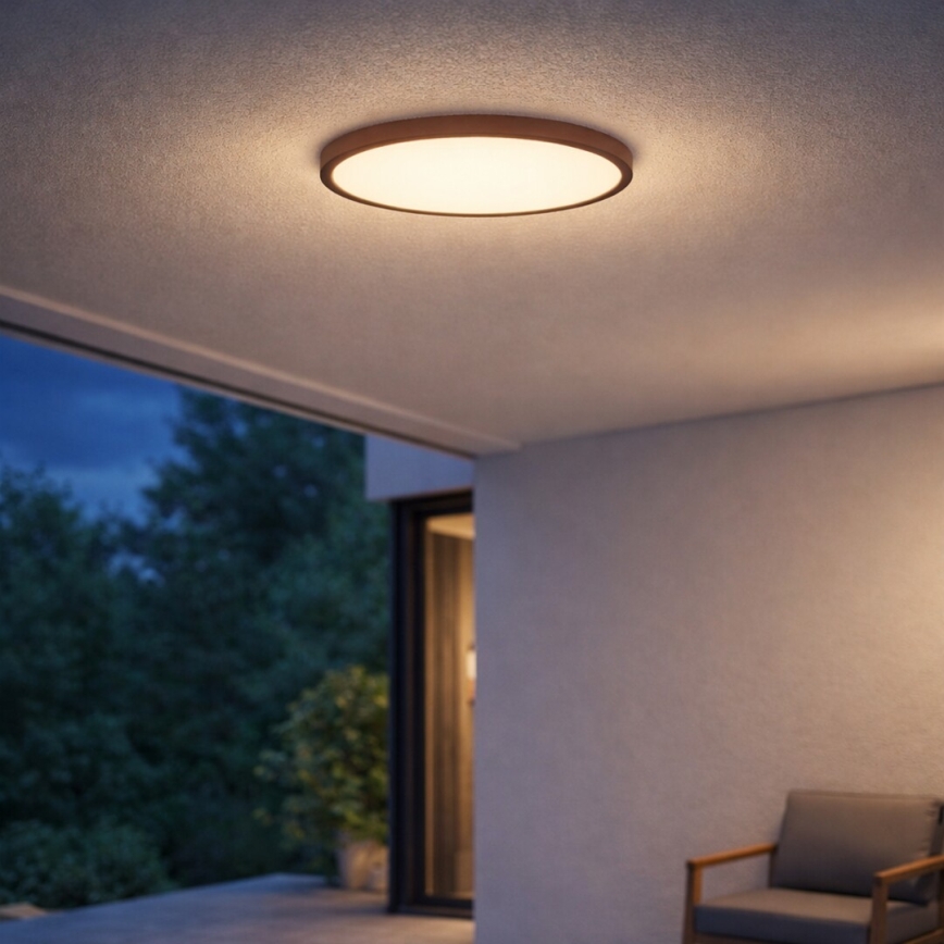 Rabalux - LED таванно осветително тяло за баня LED/24W/230V 3000/4000/6000K Ø 40 см IP44 кафяво