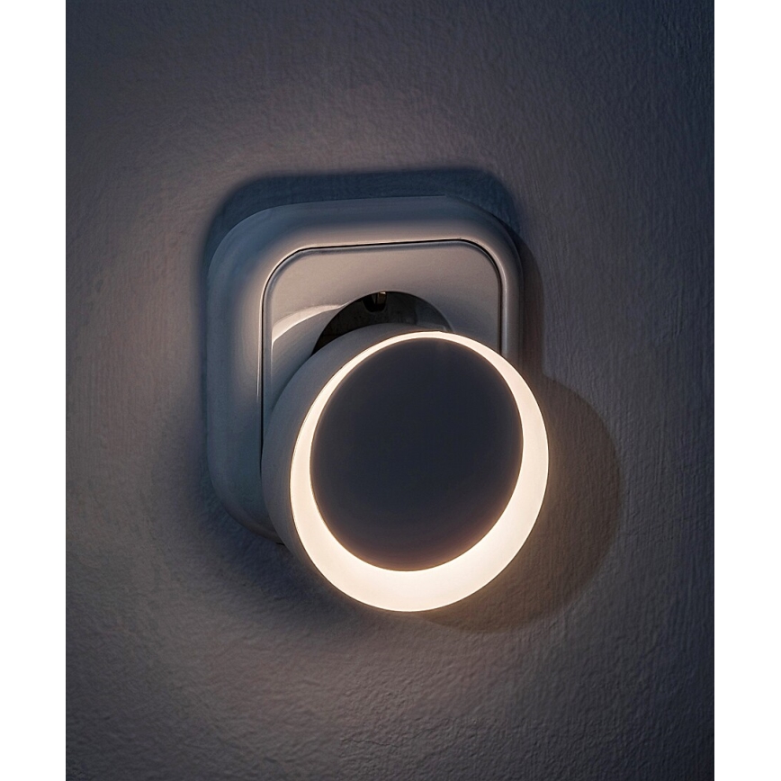 Rabalux - LED Нощна лампа за контакт със сензор за здрач LED/0,3W/230V 3000K