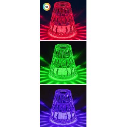 Rabalux - LED RGB Димируема акумулаторна настолна лампа LED/2W/5V 3000K
