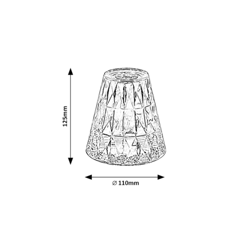 Rabalux - LED RGB Димируема акумулаторна настолна лампа LED/2W/5V 3000K