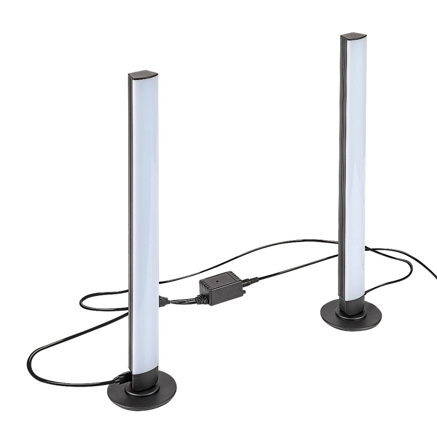 Rabalux - К-кт 2x LED RGB Димируема настолна лампа PACO LED/5W/5V + дистанционно управление