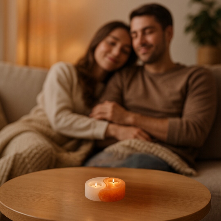 Rabalux - Солна лампа - свещник, оранжева/бяла