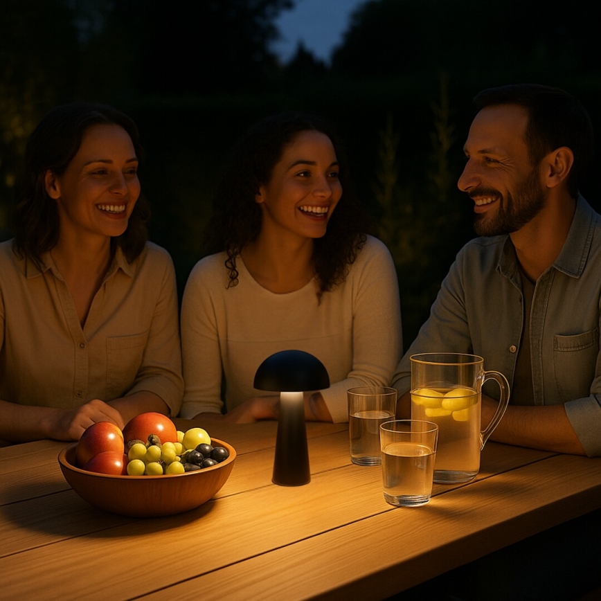 Rabalux - LED димируема сензорна презареждаема външна лампа LED/1,5W/5V IP44 1200 mAh USB черна