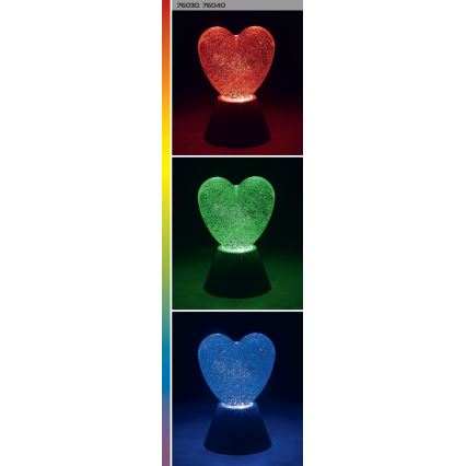 Rabalux - LED RGB декоративна лампа LED/0,8W/3xAA във формата на сърце