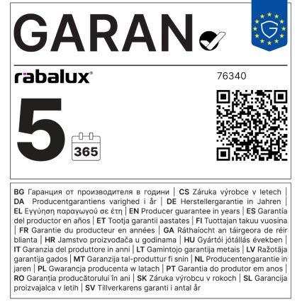 Rabalux - LED външен стенен осветител с вграден контакт LED/10W/230V IP44
