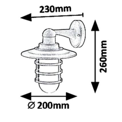 Rabalux 7677 - Екстериорна Стенна лампа DARRINGTON 1xE27/20W/230V IP44