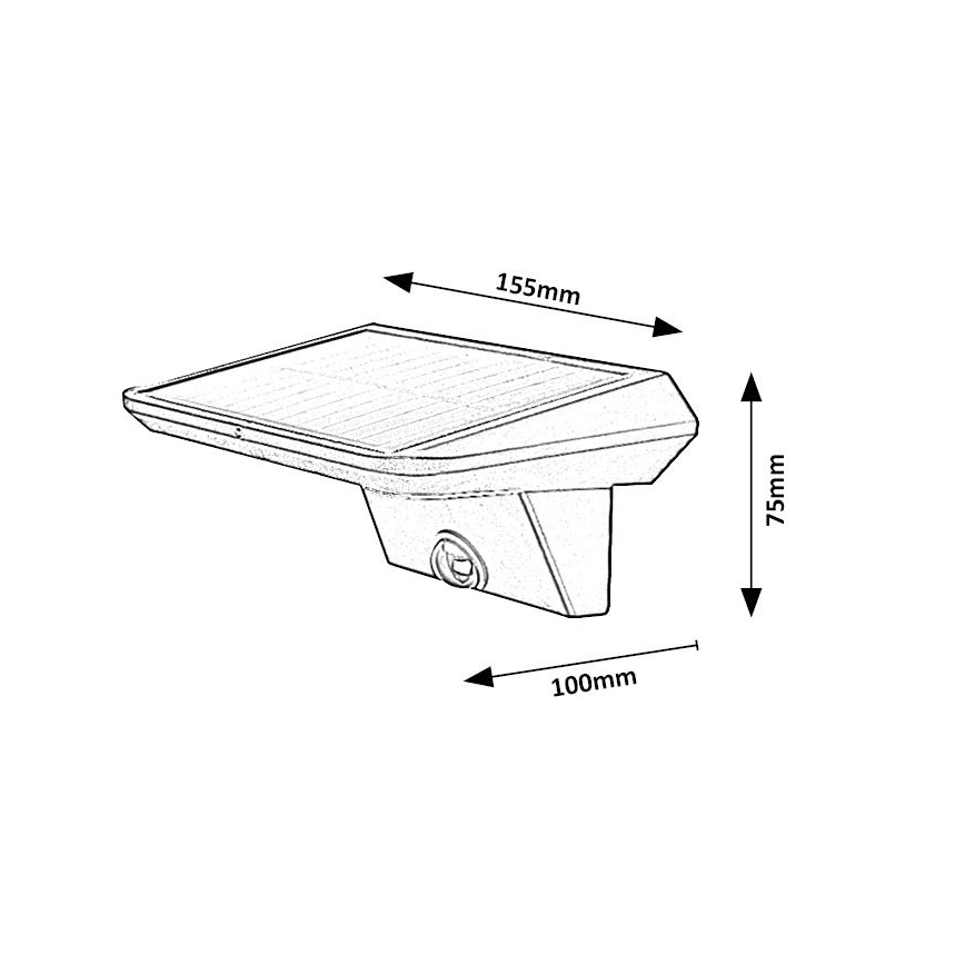 Rabalux - LED соларна лампа със сензор LED/10W/3,7V IP44 1200 mAh