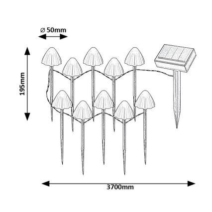 Rabalux - LED Соларна лампа 10xLED/0,2W/1,2V IP44